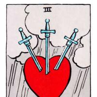 Three of the Sword: meanings of Tarot cards